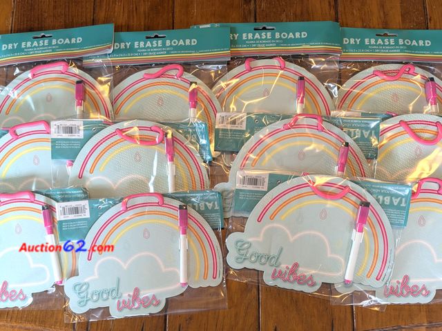 Lot 44-5500e - Lot of 12 Rainbow Dry Erase Boards. Measures 6.5 inches by 9 inches and includes dry eraser marker. Appears New, A basic inspection has been...