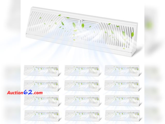 Lot 44-780a - $115.99 Retail price - Aremae 12 Pack 18 Inch Baseboard Register - RoundFlow Design for Maximum Air Flow - Smooth-Glide Air Adjust Lever - H...