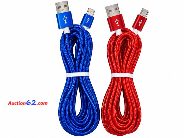 Lot 44-6018m - A set of two 10Ft USB to iPhone Chargers, assorted colors. Appears New, A basic inspection has been given to this item. Sold AS-IS. See All ...