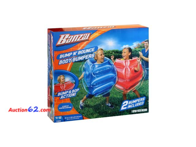 Lot 44-1997o - BANZAI: Bump N' Bounce Body Bumpers, A Game of Bumping &amp; Bopping, 2 Bumpers Included in Red &amp; Blue, Fun &amp; Safe Cushion Inflatabl...