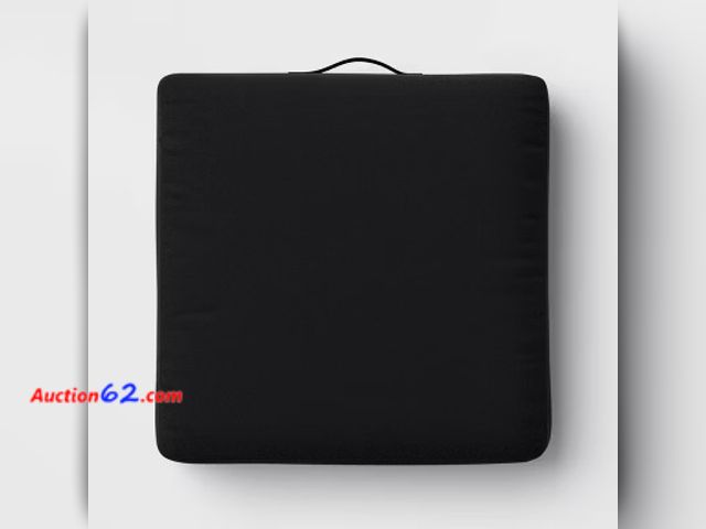 Lot 44-212p - 20"x20" Solid Outdoor Deep Seat Cushion Black Appears New, A basic inspection has been given to this item. Sold AS-IS.