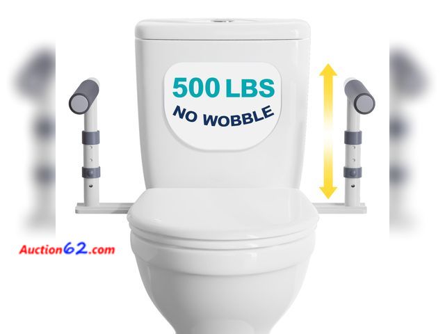 Lot 44-2587a - $94.99 Retail price - HolyHeal Toilet Safety Rails for Seniors, Height Adjustable Toilet Safety Frame Grab Bars, 500lb Toilet Support Rails ...
