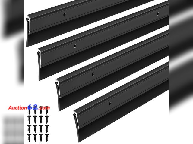 Lot 44-1627w - FoldTier 8 Pcs All-Season Door Sweep for Bottom of Door Exterior and Interior, Aluminum Alloy and Rubber, Commercial Weather Stripping Draft...
