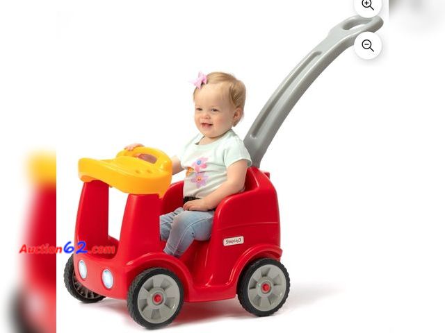 Lot 44-7396p - Simplay 3 roll and stroll quiet ride push car for toddlers, red  Appears New, A basic inspection has been given to this item. Sold AS-IS.