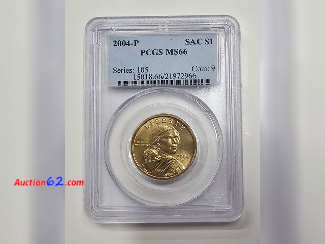 Lot 44-8355f - 2004-P SACAGAWEA DOLLAR GRADED MS66 (MINT STATE) BY PCGS. MINTED IN PHILADELPHIA.-NT