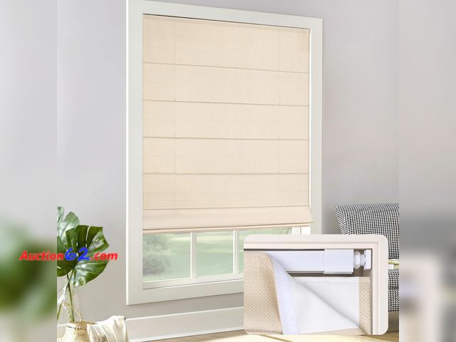 Lot 44-808w - LazBlinds Cordless Roman Shades - No Drill Easy Install Light Filtering Window Blinds, Thermal Insulated Room Darkening with UV Blocking for...