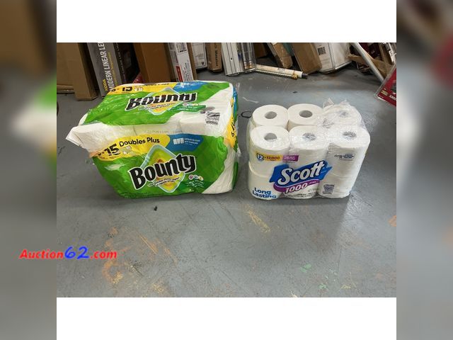 Lot 44-668i - Bounty Doubles Plus Paper Towels - 15 Rolls, Scott 1000 Toilet Paper - 12 Rolls See All Photo's E-Commerce Return, A basic inspection has be...