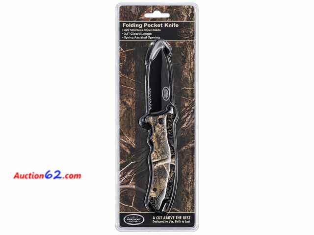 Lot 44-6130m - Mossy oak country dna 4.5 in closed length spring assist 440 stainless steel blade. by Kentucky cutlery. NEW. #30034 See All Photo's Not Tes...