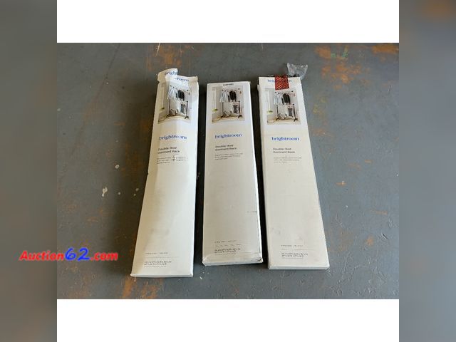 Lot 44-785i - Adjustable Double Rod Garment Rack - Brightroom™ See All Photo's Not Tested E-Commerce Return, A basic inspection has been given to this ite...