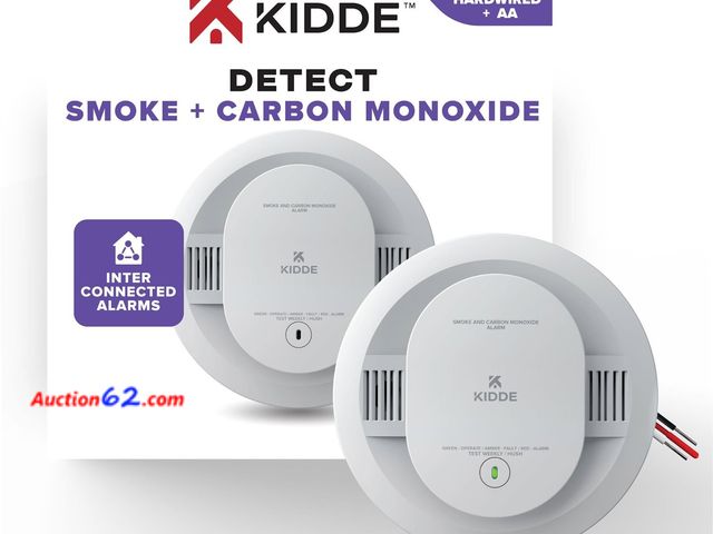 Lot 44-1602p - $61 Retail value- Kidde Smoke Detector, AA Battery Powered, LED Warning Light Indicators, 1 Pack, White, 30CUAR Appears New, A basic inspect...