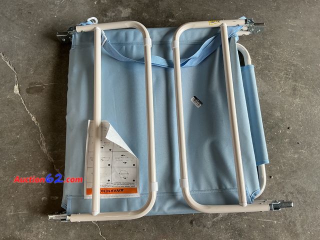 Lot 44-306e - Light Blue Folding Beach Chair with Headrest See All Photo's E-Commerce Return, A basic inspection has been given to this item. Sold AS-IS.
