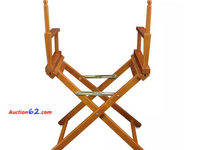 Lot 44-1157g - Retail value $48- 18 in. Seat Height Honey Oak New Solid Wood Director's Chair Frame Only, Folding Chair, 1-Chair Frame Appears New, A basic...