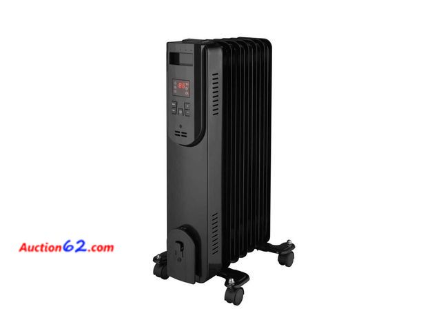 Lot 44-860m - $99 Retail price - 1500-Watt Black Indoor Electric Oil-Filled Radiator Convection Radiant Space Heater with Remote Control for Living Space ...