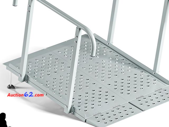 Lot 44-280M - PURRPAXZ Portable Wheelchair Ramp with Handrails, Non-Slip Iron Handicap Ramp 440lbs Load Capacity, 39-inch Length Wheelchair Ramp for Home ...