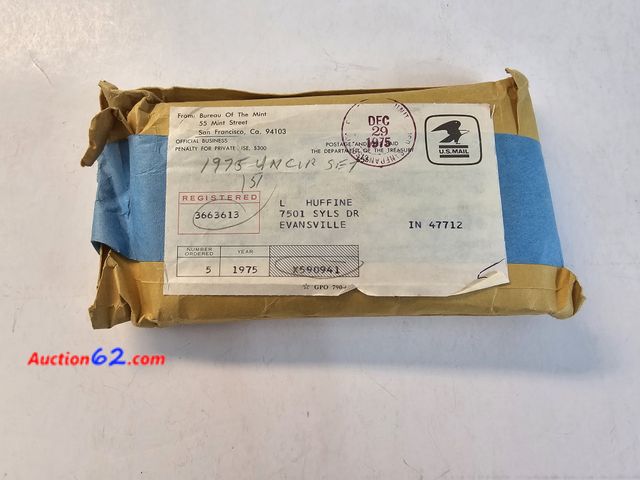 Lot 44-8305x - UNOPENED MAILER WITH FIVE (5) 1975 MINT SETS! THEY WILL BE VERY FRESH.-NT