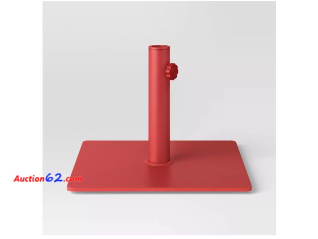 Lot 44-1552w - 25lb Steel Square Outdoor Patio Market Table Umbrella Base Black - Room Essentials™: Weather-Resistant, No Tools Needed Appears New, A basic...
