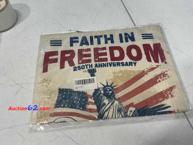 Lot 44-2941e - Garden Flag Faith in Freedom Pride in America 250th Anniversary 1776-2026 Appears New, A basic inspection has been given to this item. Sold ...