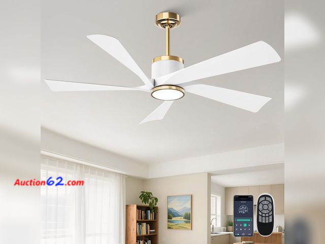 Lot 44-2715w - $159.99 Retail price - TXCSLY 52" Ceiling Fans with Lights and Remote, Modern Ceiling Fan with Light, Indoor Outdoor Ceiling Fan for Living ...