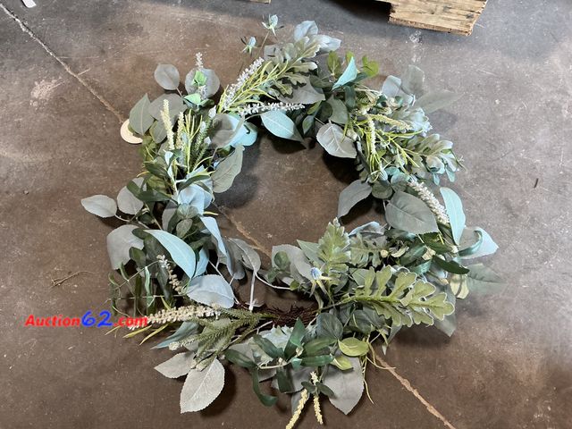 Lot 44-136 - Artificial Eucalyptus Wreath Greenery Farmhouse Decor See All Photo's E-Commerce Return, A basic inspection has been given to this item. Sol...