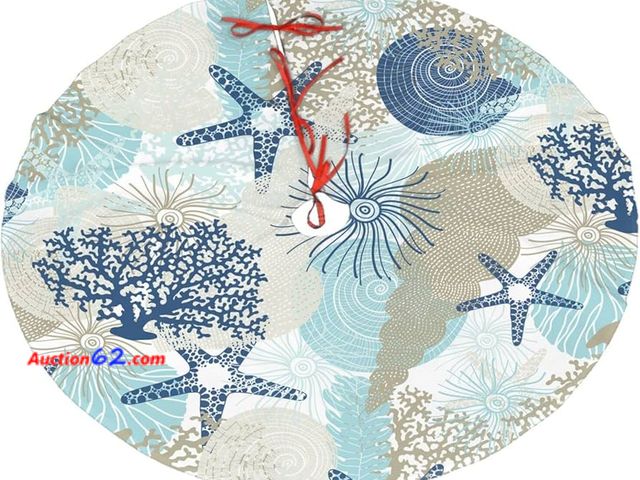 Lot 44-9140b - Starfish Christmas Tree Skirt 36"  Appears New, A basic inspection has been given to this item. Sold AS-IS.
