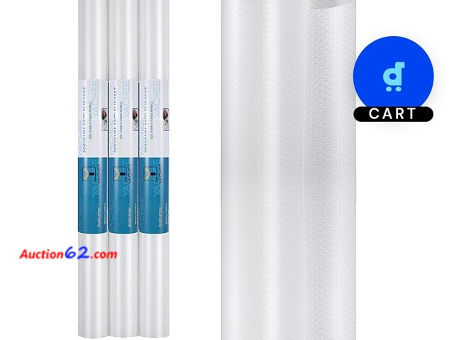 Lot 44-6825b - Yachee 3 Rolls EVA Cabinet Liners, Non-Slip Non-Adhesive Shelf Liners for Kitchen Cabinets Cupboard Drawer Cushion Shelves, DIY Multipurpose...