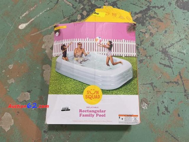 Lot 44-527t - 6' X 22" Deluxe Rectangular Family Pool Blue - Sun Squad™: Inflatable PVC Kit E-Commerce Return, A basic inspection has been given to this i...