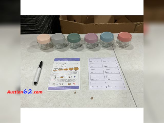 Lot 44-1114j - 4oz Overnight Oats Jars with Lids and Labels Not Tested Appears New, A basic inspection has been given to this item. Sold AS-IS.