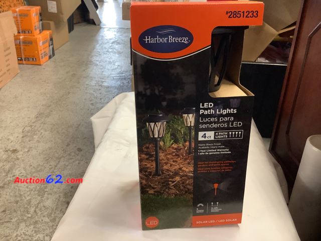Lot 44-6007w - Harbor Breeze LED Path Lights 4ct, Matte Black Finish, New. See All Photo's Not Tested Never opened, Factory Sealed