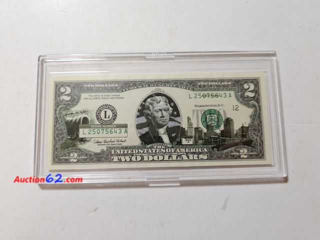 Lot 44-8323q - OREGON ENHANCED $2 STATE BILL. HAS CAPITAL AND A OLD WESTERN WAGON.-NT