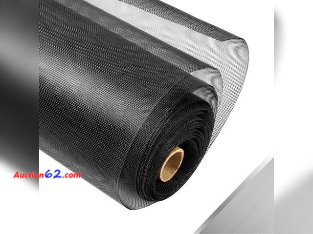 Lot 44-1705w - FCSOTSPS 304 Stainless Steel Mesh Window Screen Roll,35IN x 10FT Black Metal Window Screen Replacement,Window Screen Mesh for Window,Door,Pa...
