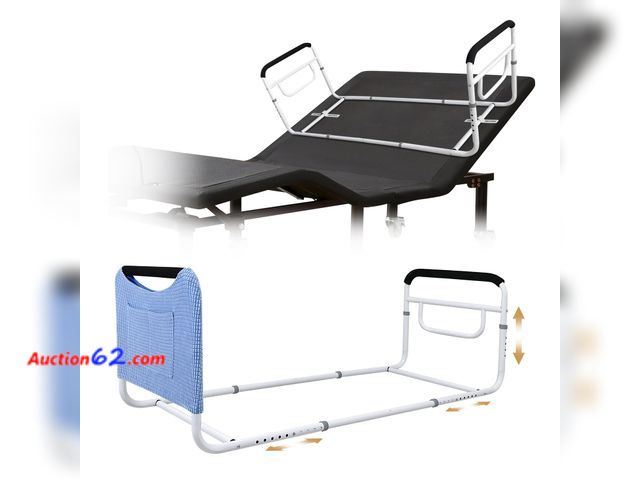 Lot 44-1100 - $109 Retail price - Mybow Double Bed Rail for Adjustable Beds, Dual Side Safety Rails with U-Shaped Bar, Under Mattress Support Handrail for...