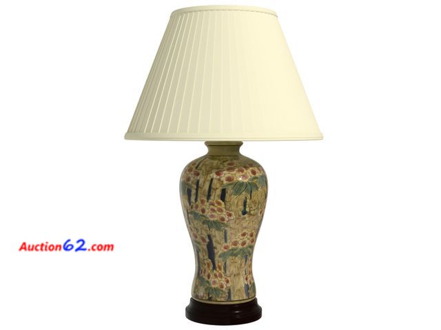 Lot 44-1171i - $159.99 Retail price - Red Lantern 25" Glazed Bamboo Blossom Vase Lamp Appears New, A basic inspection has been given to this item. Sold AS-...