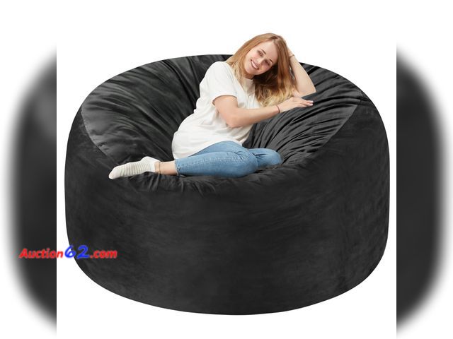 Lot 44-1845a - $89.99 Retail price - Homguava 5FT Bean Bag Chair Giant BeanBag with Memory Foam Filled, Comfy Bean Bag Chairs for Adults, Adult Bean Bag Ch...