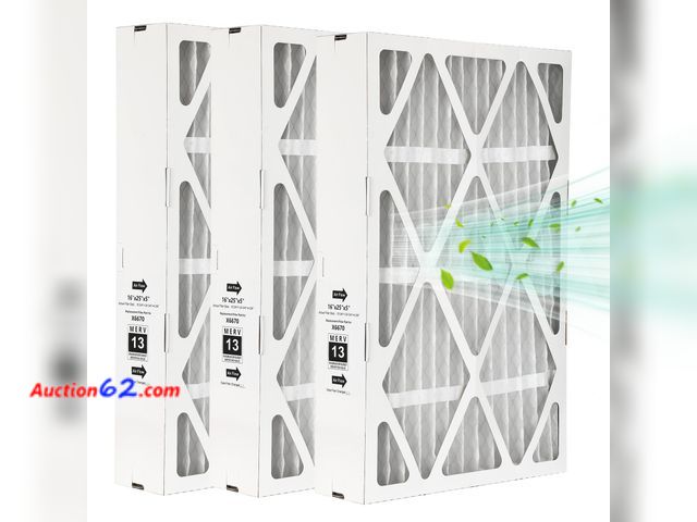 Lot 44-2747w - 3 Packs,X6670 16x 25x 5 Merv 13 Filter Compatible with Lennox X6670,HCF16-11,HCF16-10,HCC16-28 and Honeywell FC100A1029, Foldable Design (Ac...