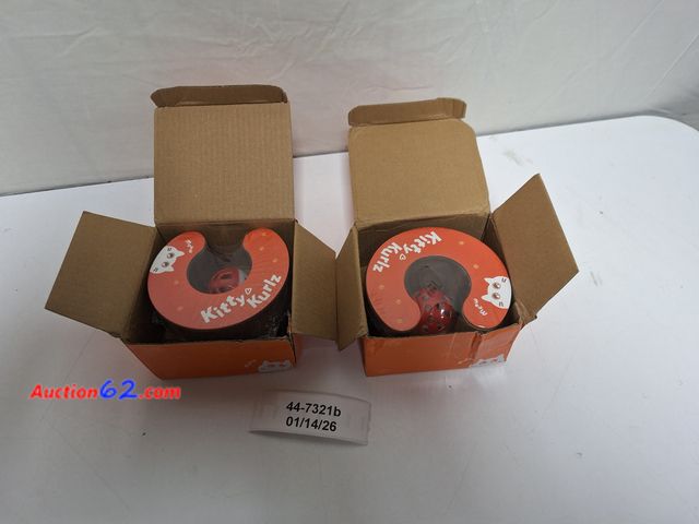 Lot 44-7321b - Lot of (2)  cat scratch board cat toy with bell  Appears New, A basic inspection has been given to this item. Sold AS-IS.