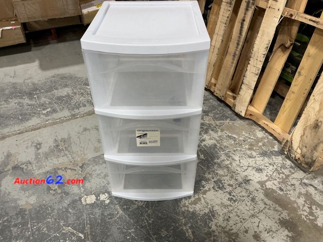 Lot 44-1650w - 3 Drawer Medium Cart White - Brightroom™: Plastic Storage Drawers, Portable Utility with Casters, No Assembly Required See All Photo's Not T...