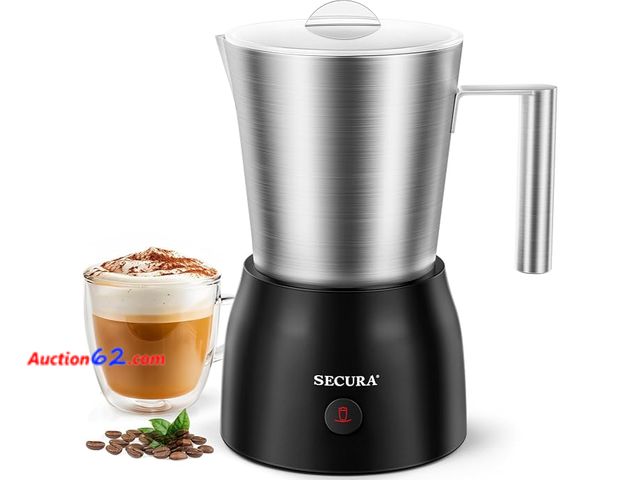 Lot 44-5296g - Secura Detachable Milk Frother, 17oz Electric Milk Steamer Stainless Steel, Automatic Hot/Cold Foam and Hot Chocolate Maker with Dishwasher ...