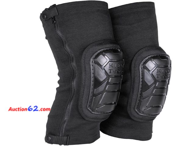 Lot 44-568p - Retail value $50- Klein Tools 60850 Tough-Flex Knee Sleeves for Work, Construction, Low-Profile Sleeve with Zipper, Gel-Like Foam, Black, XL...