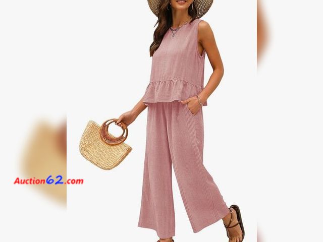 Lot 44-6906f - Size Large Evaless 2pc Sleeveless Knit Top Set Appears New, A basic inspection has been given to this item. Sold AS-IS.