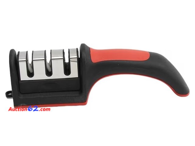 Lot 44-6576w - Kitchen Knife Stainless Steel Knife Sharpener, 3 in 1 Appears New, A basic inspection has been given to this item. Sold AS-IS.