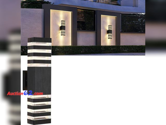 Lot 44-256 - 18inch LED Square Up &amp; Down Wall Lights,24W Outdoor Wall Light 4000K Day White Aluminum Body Waterproof IP65 LED Exterior Light Fixtures...