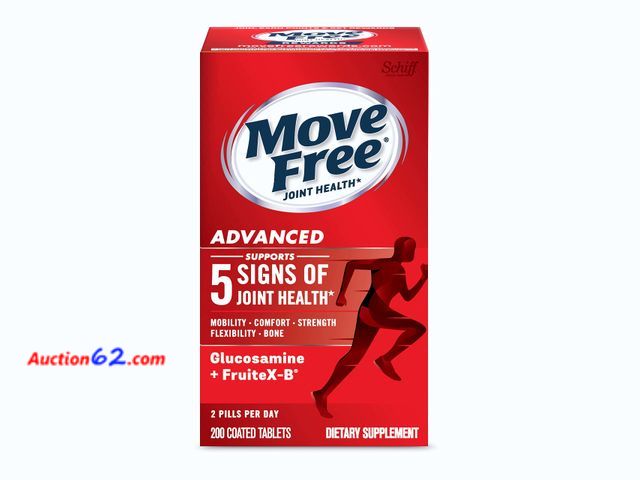 Lot 44-1500o - Move Free Advanced Glucosamine Chondroitin + Calcium Fructoborate Joint Support Supplement, Supports Mobility Comfort Strength Flexibility &...
