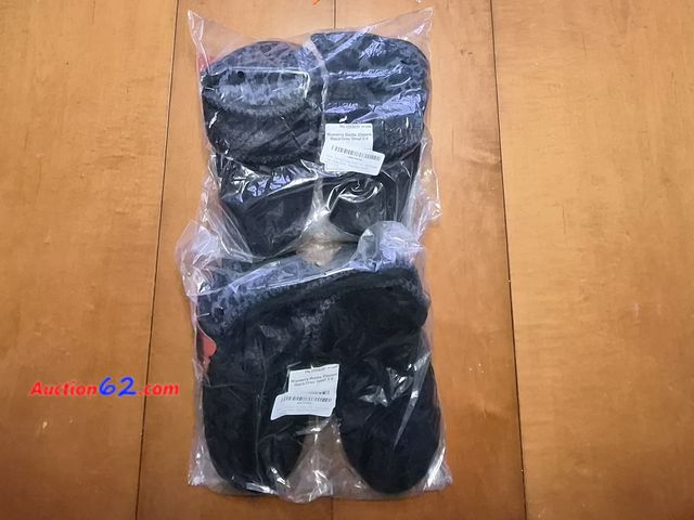Lot 44-3022f - Lot of 2 - Size Small (5/6) - FUNZIEZ! by Silver Lilly - Knit Slipper Fuzzy Warm House Shoes - Black/Grey (Small)- NEW - See Pictures Never ...