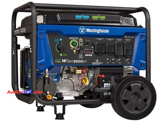 Lot 44-16g - Retail value $1,034- Westinghouse 12500 peak, 9500 running Watt Dual Fuel Home Backup Portable Generator, Remote Electric Start, Transfer Sw...