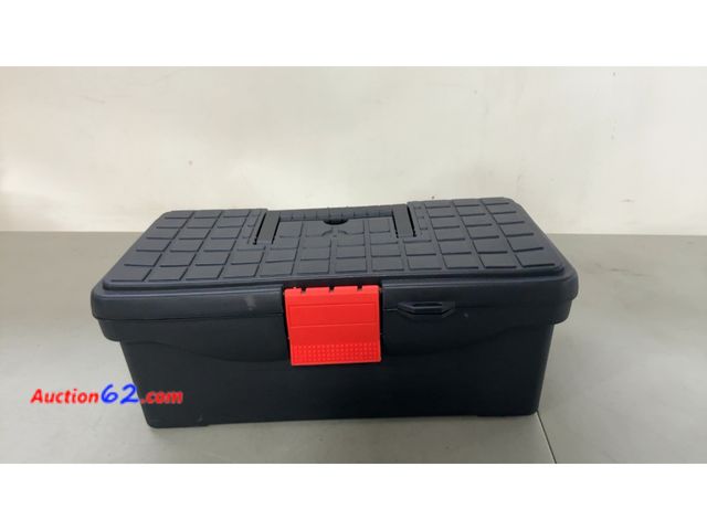Lot 44-1952a - Black Plastic Toolbox with Red Latch See All Photo's Not Tested Appears New, A basic inspection has been given to this item. Sold AS-IS.