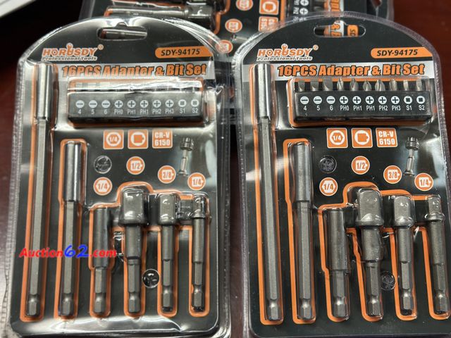Lot 44-6016f - Lot of 2 horusdy 16 pc adapter and bill set. New. See All Photo's Not Tested Never opened, Factory Sealed