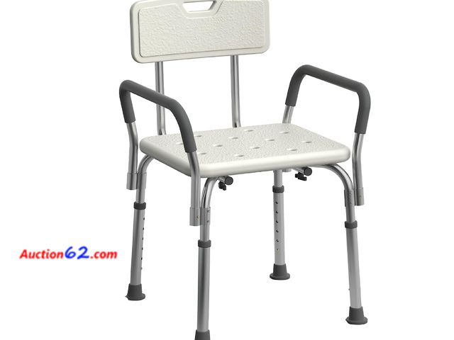 Lot 44-70b - Medline Shower Chair Seat with Padded Armrests and Back | Heavy Duty Appears New