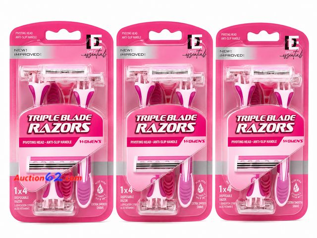 Lot 44-6075m - 3 packs of 4 women’s triple blade razors. Appears New, A basic inspection has been given to this item. Sold AS-IS. See All Photo's Not Teste...