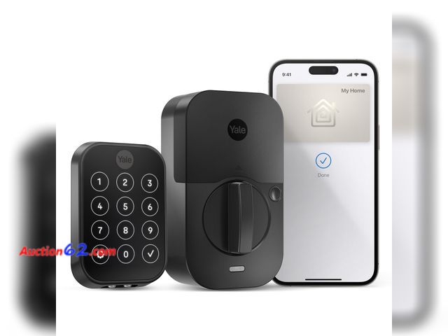 Lot 44-15b - $222.93 Retail price - Yale Assure Lock 2 Plus Apple Home Keys (Tap to Open) Deadbolt, Black Suede Smart Keyless Entry Door Lock with Wi-Fi ...