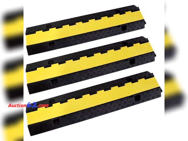 Lot 44-1659e - $76.99 Retail price - YONSHENG Rubber Cable Ramp Cord Cover Cable Protector Ramps Wire Hose Protective 22000Lbs Load Capacity Traffic 2 Chan...